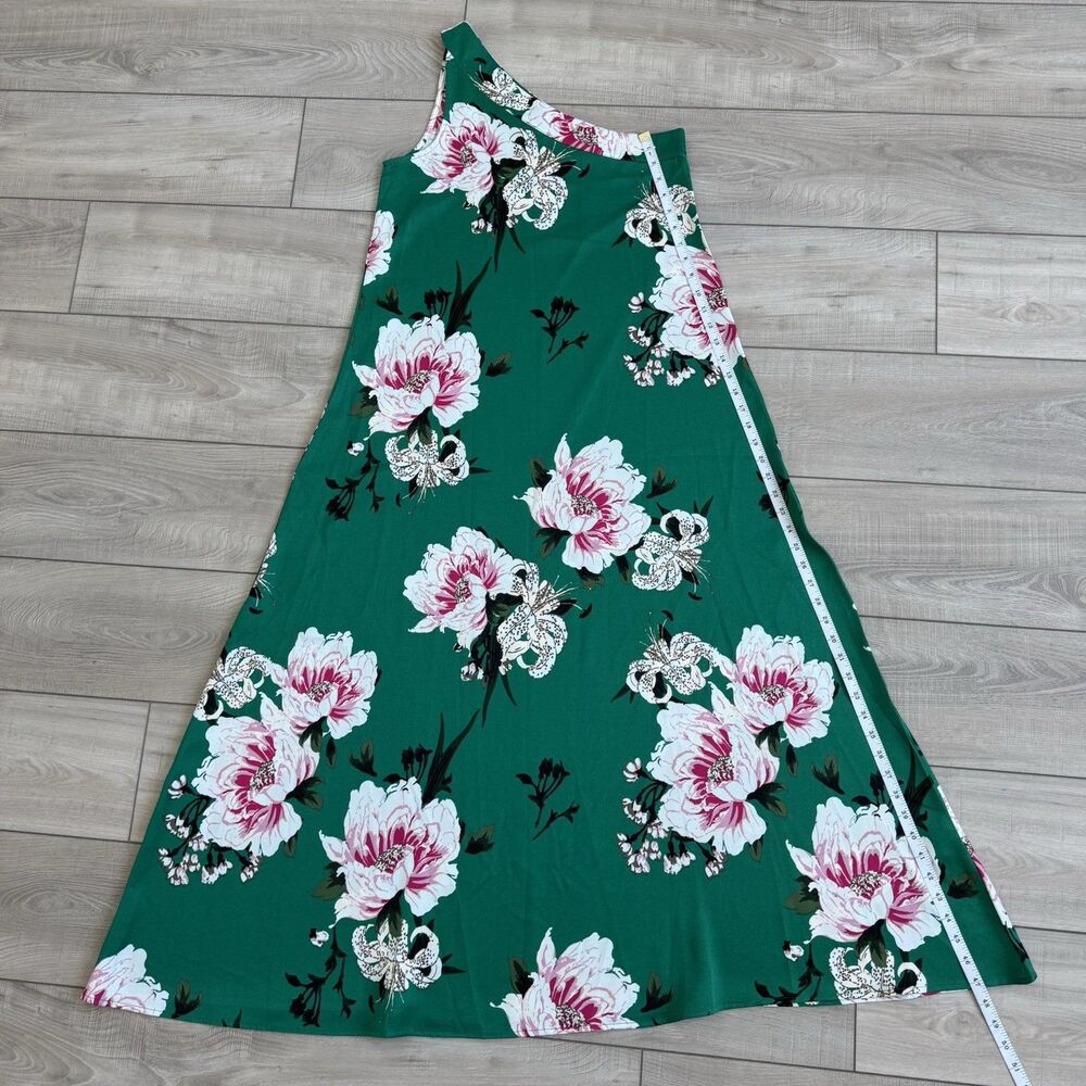 Wild Pony Green Floral One-Shoulder, Lightweight Maxi Dress Size M - Picture 4 of 8